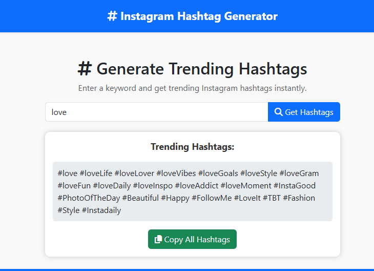 Instagram Hashtag Generator